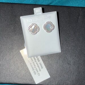 Sterling Silver Earrings with Iridescent Accents